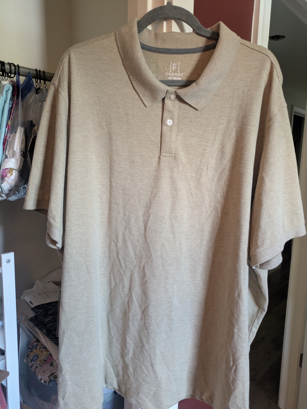 George Men’s Polo Shirt in Light Beige